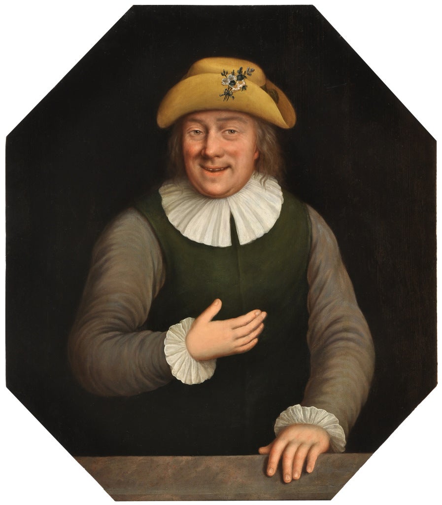 A Smiling Man - Painting by Unknown