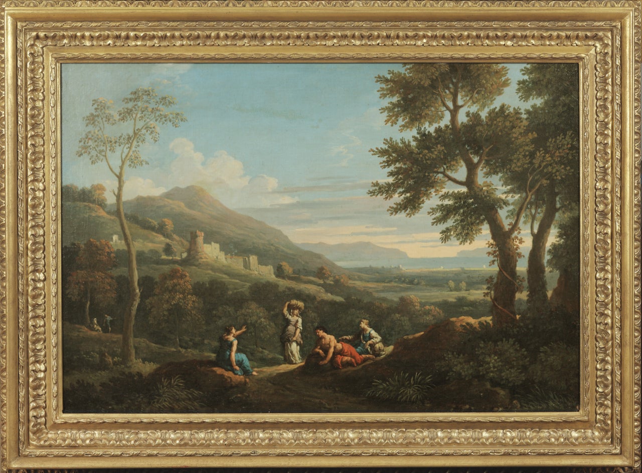 Landscape with Arcadian Figures - Painting by Jan Frans van Bloemen (Orizzonte)