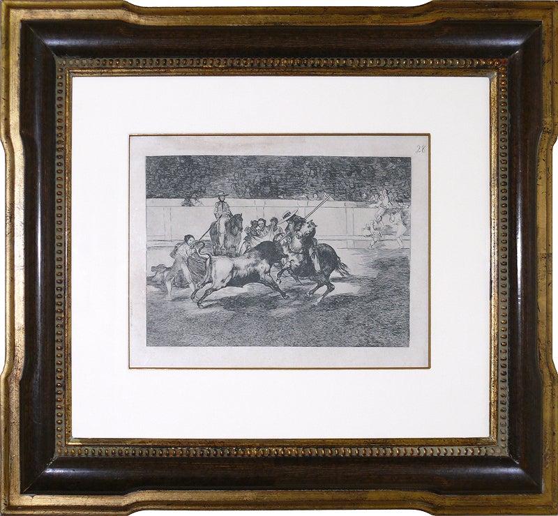 El Esforzado Rendo Picado un Toro, de Cuya Suerte Murio en la Plaza de Madrid - Print by Francisco Goya