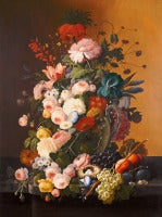 Antique Still Life With Flowers