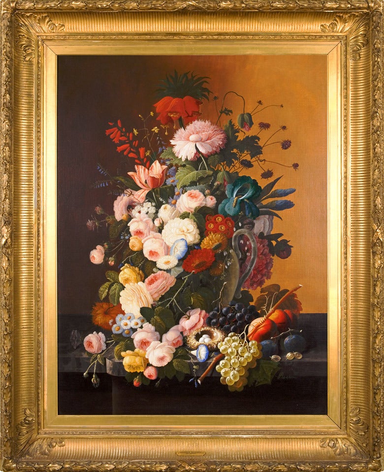 Still Life With Flowers - Painting by Severin Roesen