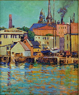 Gloucester Wharf - Painting by Harriet Randall Lumis