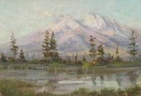 Vintage Mount Shasta from Abrams Lake