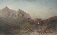 Soldiers at an opening in the Great Wall of China
