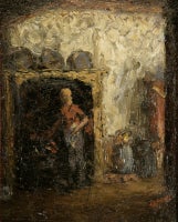 Dutch Interior, Woman at the Hearth