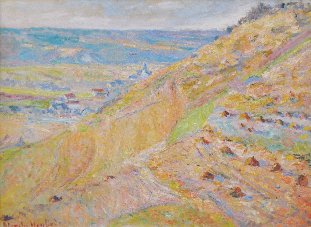 Blanche Hoschedé-Monet Landscape Painting - View of Giverny from the Hills