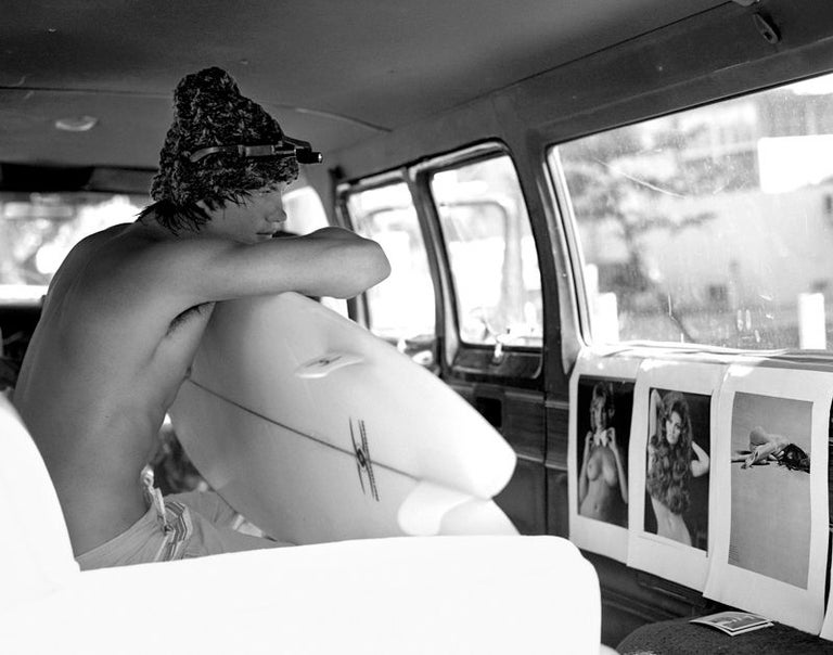 Lynda Churilla Black and White Photograph - "Kenny in Love", Miami Beach, Florida, 2000