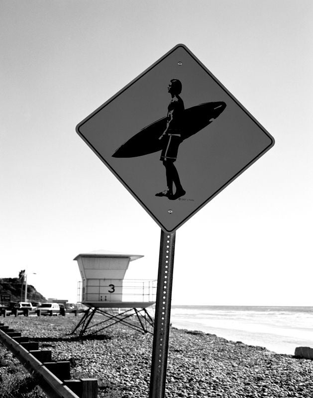 Lynda Churilla Black and White Photograph - "Surfers only", San Diego, CA, 2009
