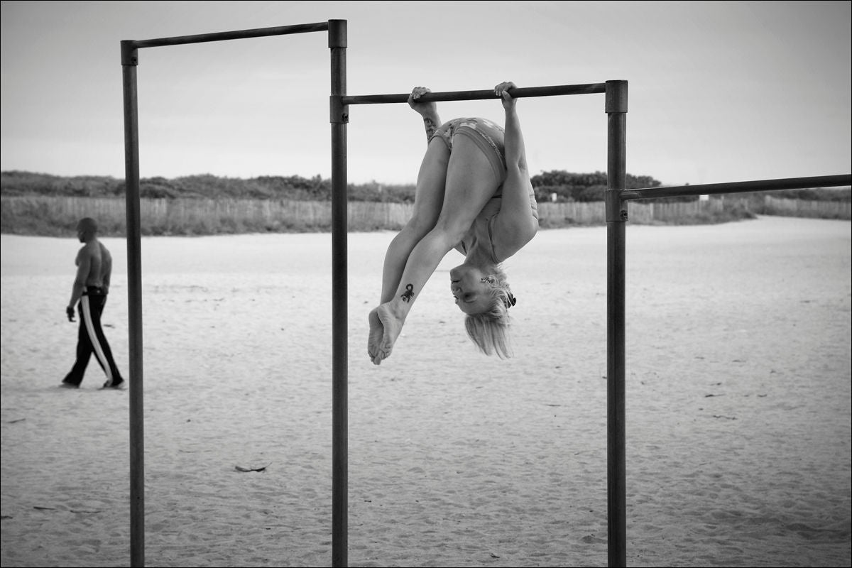 David Saxe Black and White Photograph - "Gymnast", Miami Beach, 2007