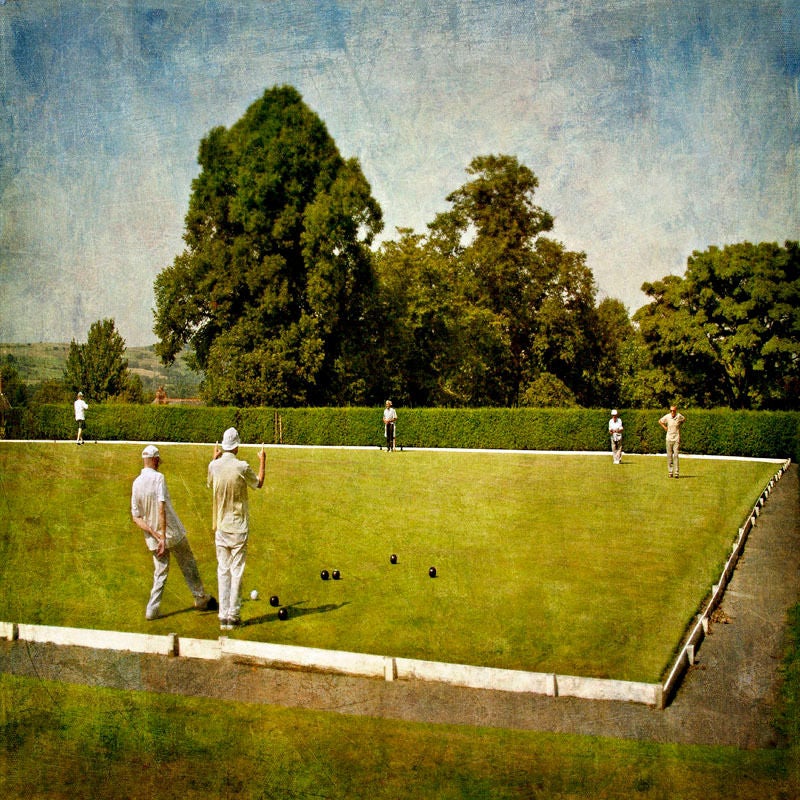 "Crown Green Bowls I- Marple, England" - Photograph by Pete Kelly