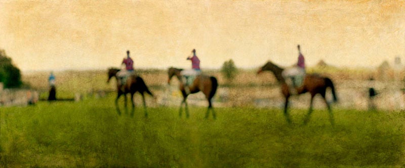 "Racehorse Blur Triptych", 2004, Sedgefield, UK - Photograph by Pete Kelly