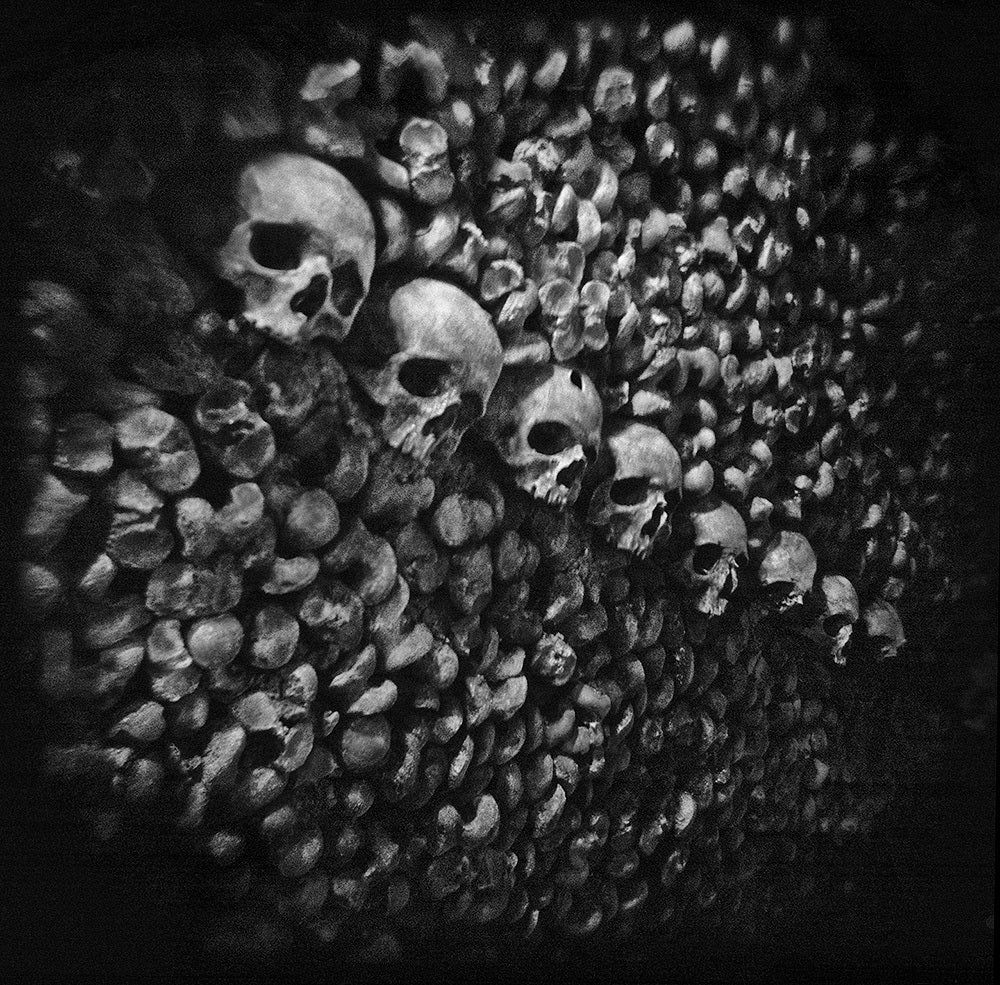 Thomas Michael Alleman Black and White Photograph - Catacombs, Paris