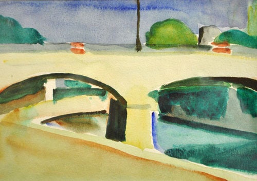 Louisa Matthiasdottir Landscape Painting - Paris Bridge IV