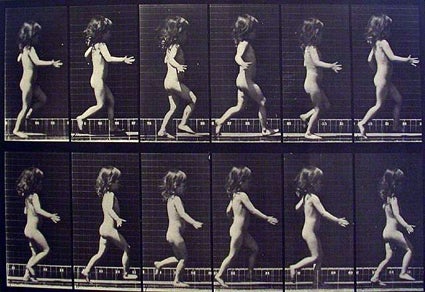 Eadweard Muybridge Figurative Photograph - Untitled (Girl Running)