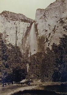 Carleton Watkins Landscape Photograph - Phohono, The Bridal Veil Fall, 940 Feet, Yosemite, California