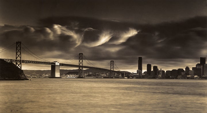 Roman Loranc Landscape Photograph - Billowing Clouds over Bay Bridge