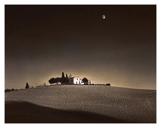 Roman Loranc Black and White Photograph - Moon Over Tuscany