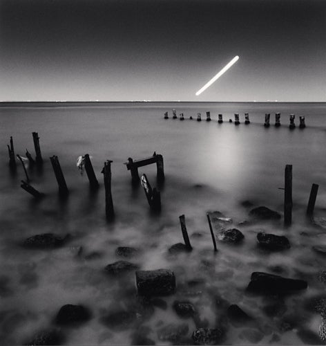 Michael Kenna Black and White Photograph - Hunter's Moon over Black Sea, Odessa, Ukraine, 2013