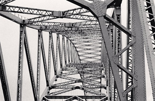 Michael Kenna Abstract Photograph - Runcorn-Widnes Bridge, Study 1, Widnes, Cheshire, England, 1973
