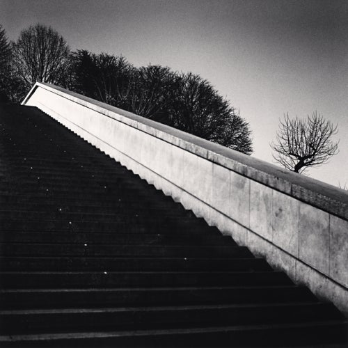 Michael Kenna Black and White Photograph - Trocadero Steps, Paris, France, 1987