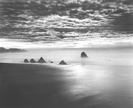 Chip Hooper Black and White Photograph - Triangle Rocks, Garrapata Beach, CA