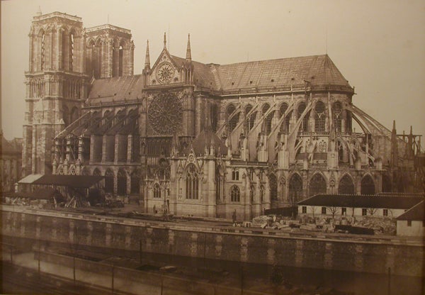 Edouard-Denis Baldus Black and White Photograph - Notre Dame Rue de Rivoli