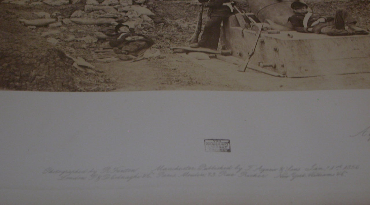 TItled and inscribed in printed ink, 'Photographed by R. Fenton, Manchester, Published by T. Agnew & Sons, Jan. 1, 1856. London D & P Colnaghi & Co., Paris, Moulin, 23 Rue Richer. New York Williams & Co.' Inscribed 'depose' lower left margin;