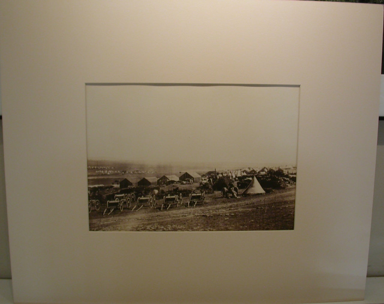 Artillery Wagons, Balaklava in the Distance - Photograph by Roger Fenton