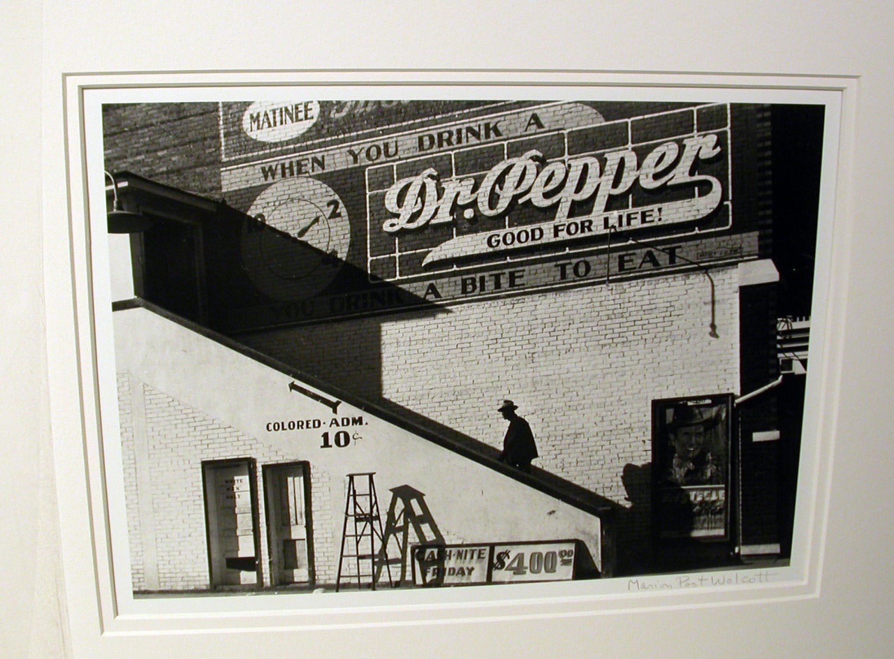 Man Entering Movie Theatre by Colored Entrance. Belzoni, Mississippi - Photograph by Marion Post Wolcott