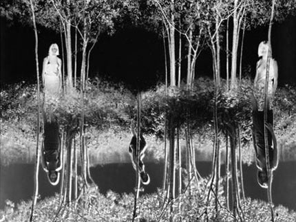 Jerry Uelsmann Black and White Photograph - Small Woods Where I Met Myself  1967