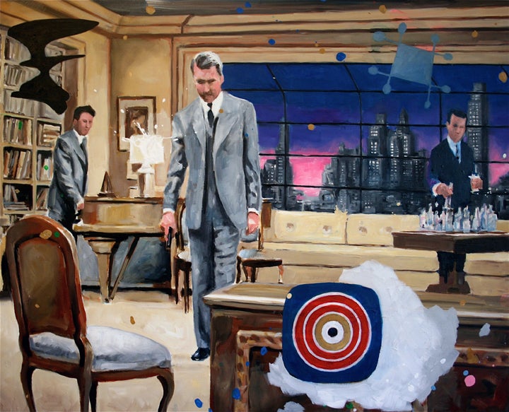 rope-3 figures - Painting by John Abrams