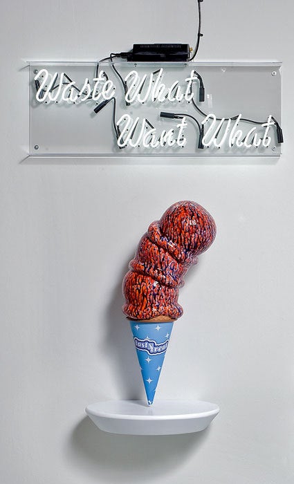 Waste What Want What - Mixed Media Art by Tim Berg & Rebekah Myers