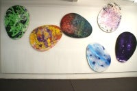 Installation view, egg paintings