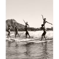 Brian Keaulana and Missy Raider Tandem Surfing Diamond Head