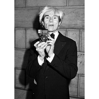 Ron Galella Portrait Photograph - Andy Warhol with Camera