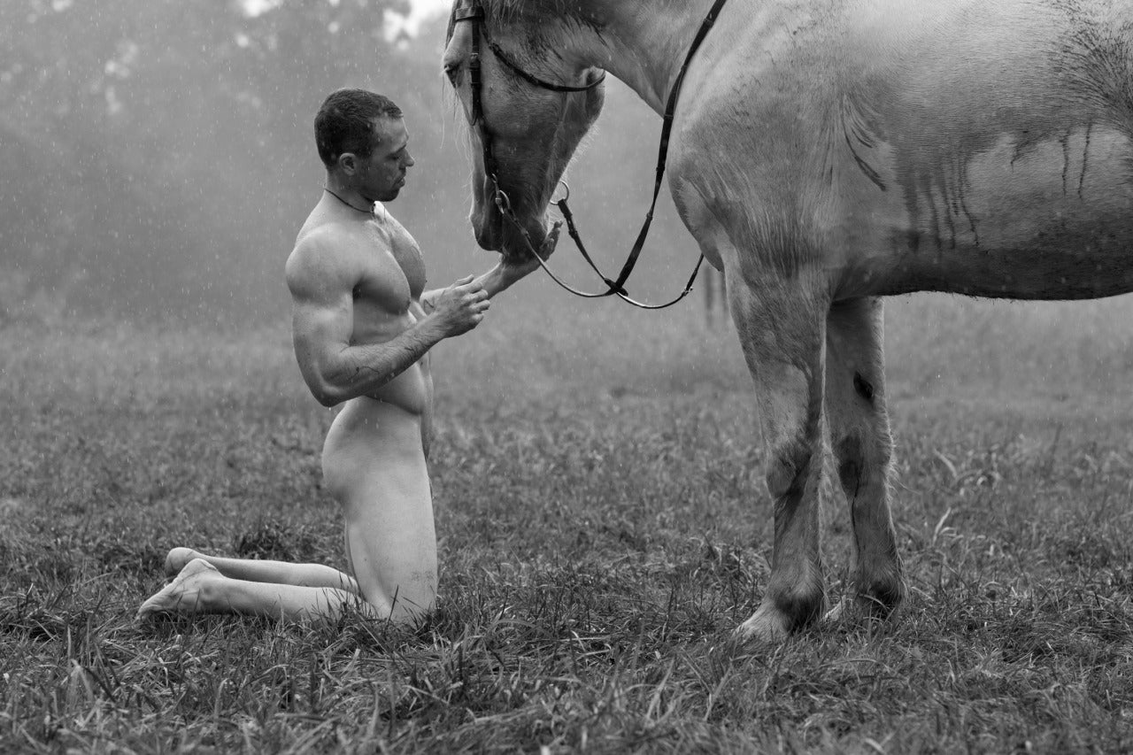 Nick Turner Nude Photograph - White Horse 3