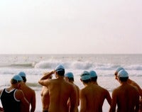 Blue Swim Caps