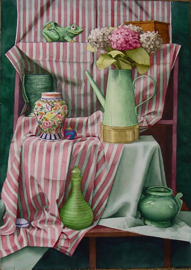 Stripes and Green - Art by Nancy Hagin