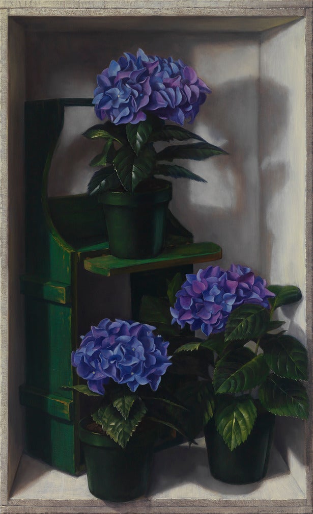 Denise Mickilowski Still-Life Painting - 3 Hydrangeas