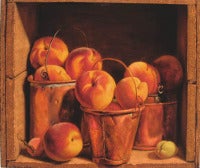 Peaches With Copper Buckets
