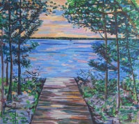 john laub artist Sunset, Teal Walk