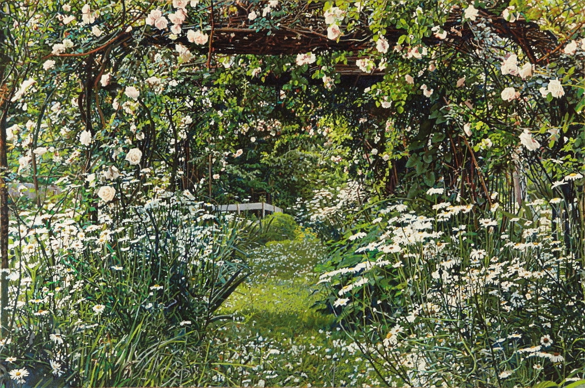 Jeffrey Vaughn Landscape Painting - Thicket 35 White Flowers