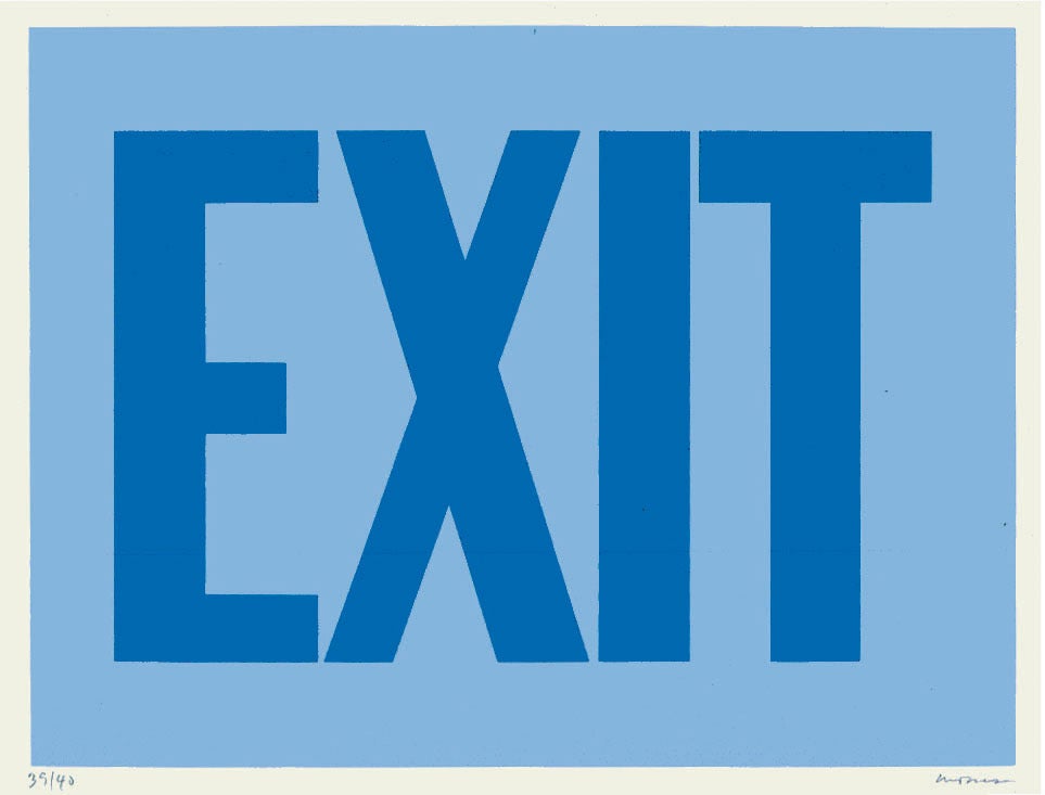 Exit (Blue) - Print by Olivier Mosset