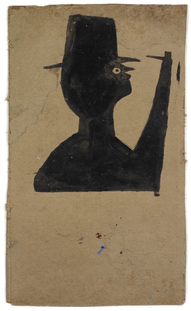 Man with Stick (Pipe) - Art by Bill Traylor