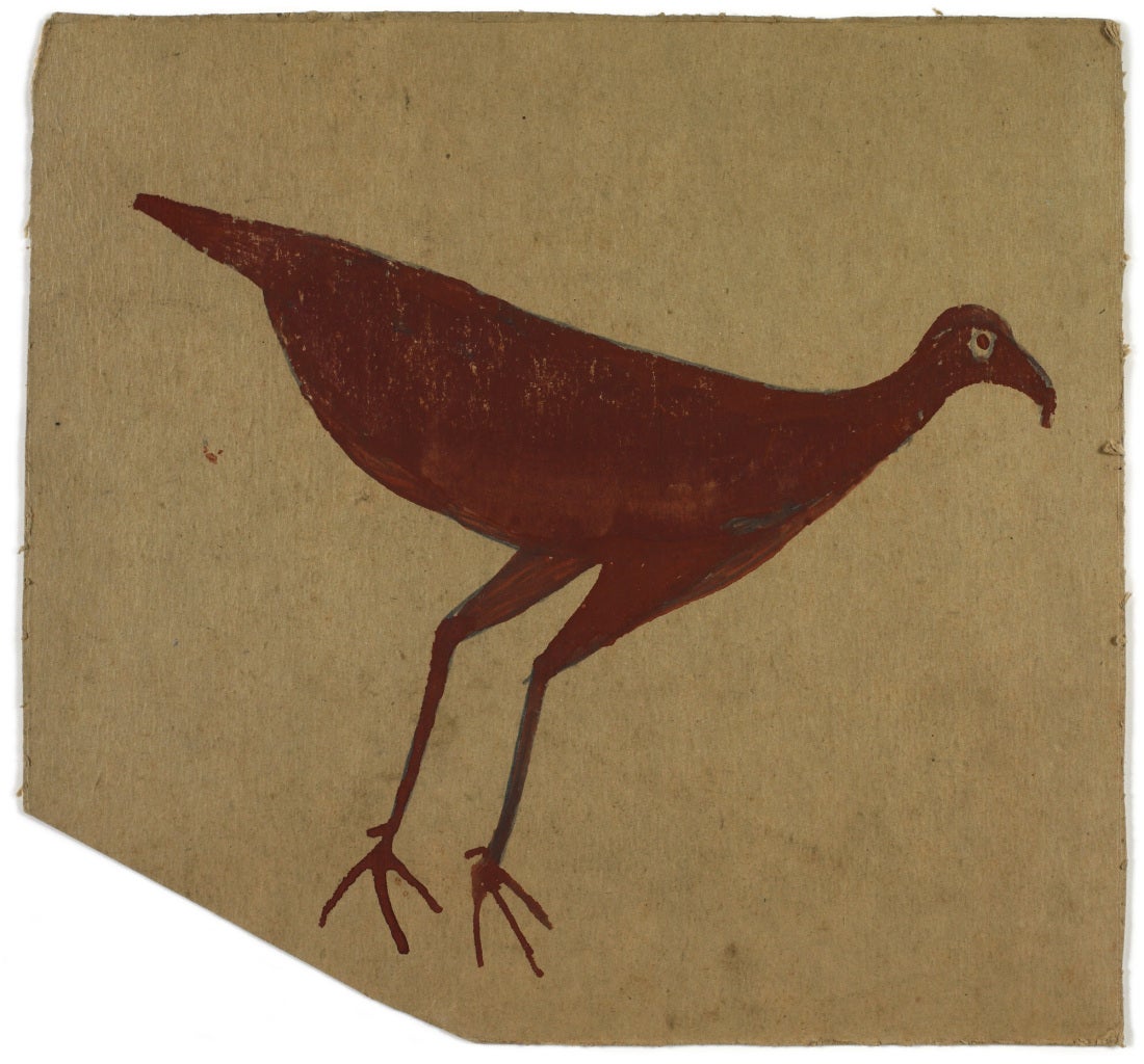 Bill Traylor Animal Art - Brown Bird