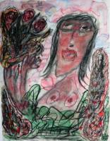 Woman with Bouquet of Roses