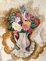 Antique Bouquet in White Vase