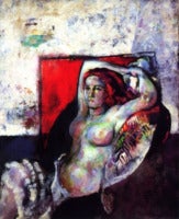 Nude with Red Background