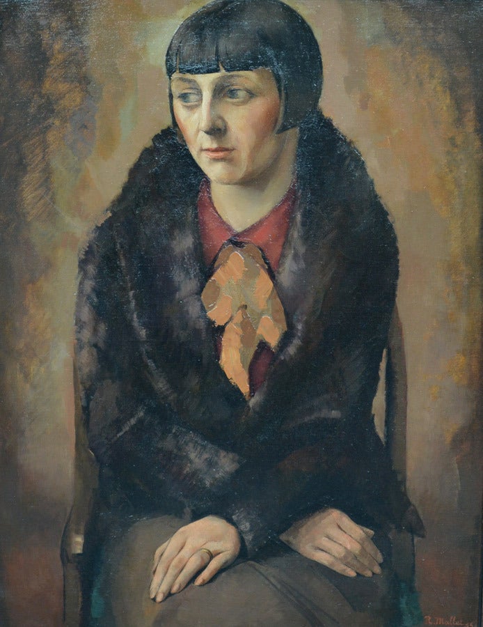Presenting a magnificent Art Deco portrait of, Madame Sophie, by a virtually unknown artist, R. Mallet.

Acquired in Belgium from a private collection, the painting is an original oil on canvas, signed and dated 1935, measuring 31 x 23 inches.