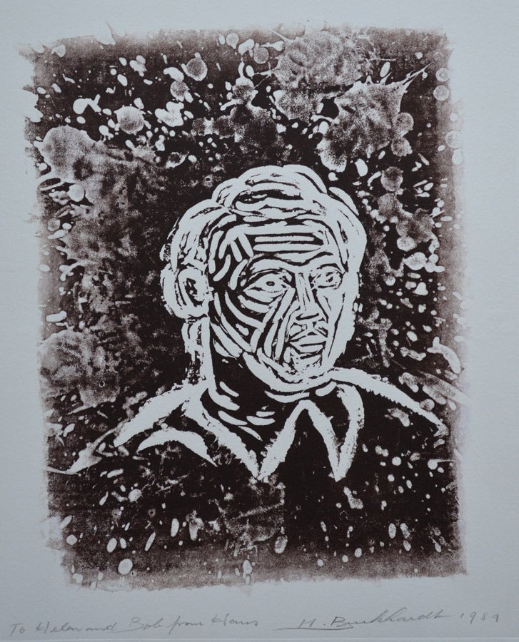 Hans Gustav Burkhardt Figurative Print - Man and the Universe
